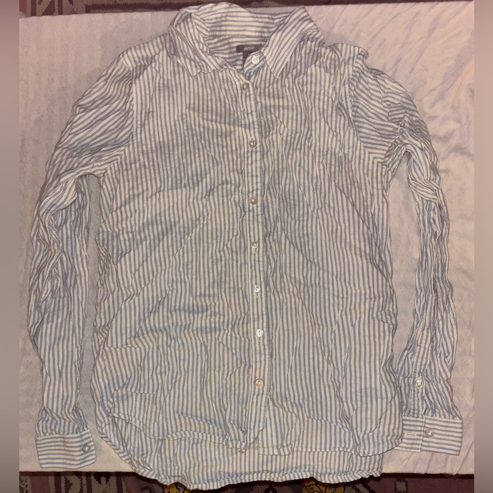 Aerie button down striped blouse size small